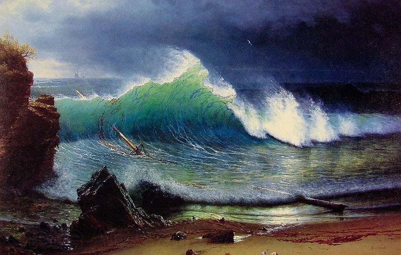 Albert Bierdstadt The Shore of the Turquoise Sea Spain oil painting art